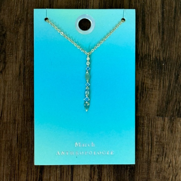 Anthropologie March birthstone pendant necklace - Picture 4 of 14